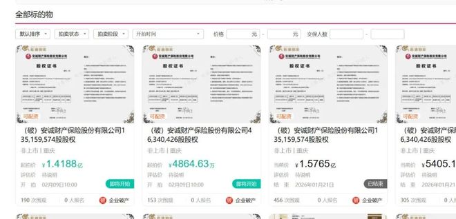 安诚财险2025年揽收保费52亿元，年内合计被罚约286万元，公司股权频上拍卖台(2)
