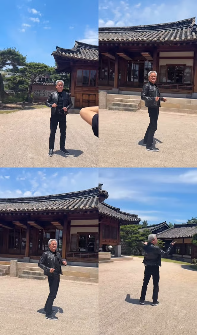 黄仁勋综艺节目录制画面曝光:身穿标志性的黑色皮夹克,与主持人刘在石跨界对话,还即兴跳起舞(2) 黄仁勋综艺节目录制画面曝光:身穿标志性的黑色皮夹克,与主持人刘在石跨界对话,还即兴跳起舞(2)